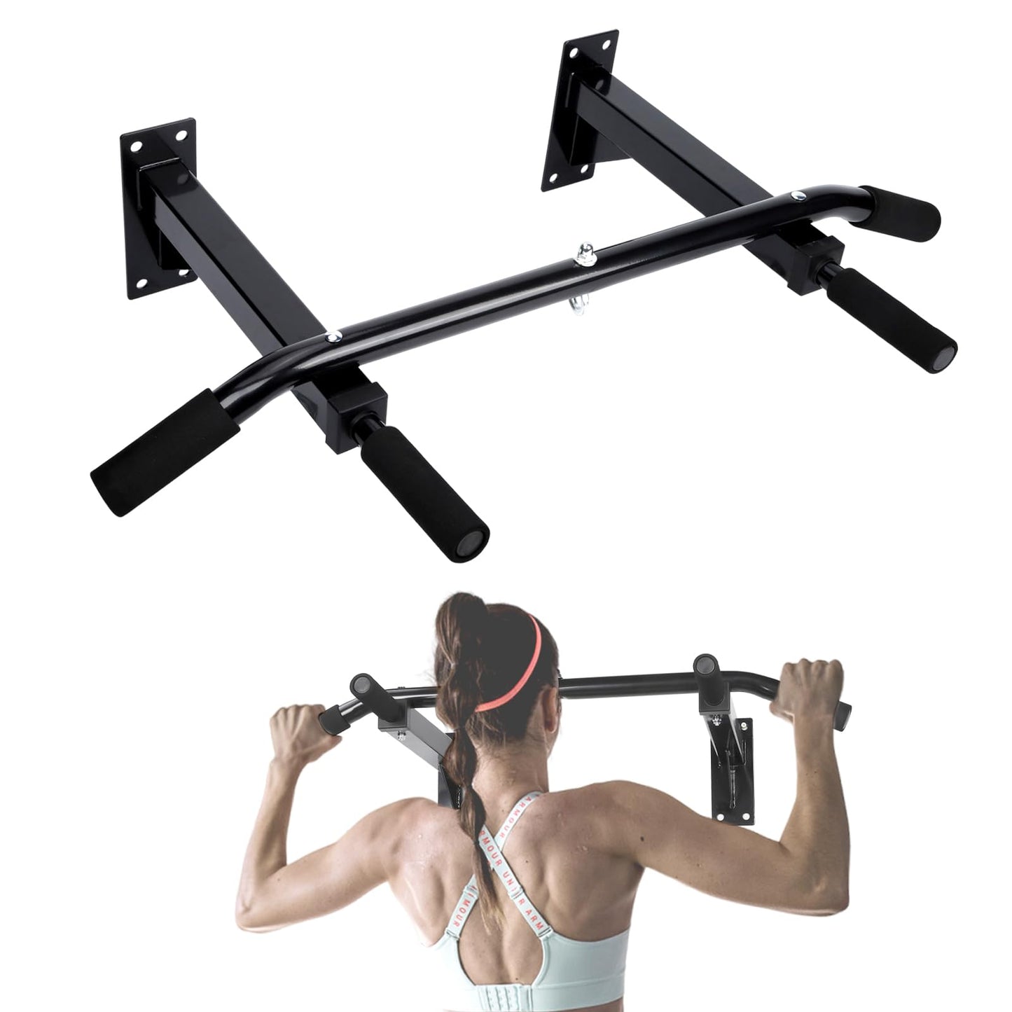 Pull Up Bar Wall Mounted Multifunctional Wall Mounted Pull Up Bar for Home Gym Workout Strength Training Equipment