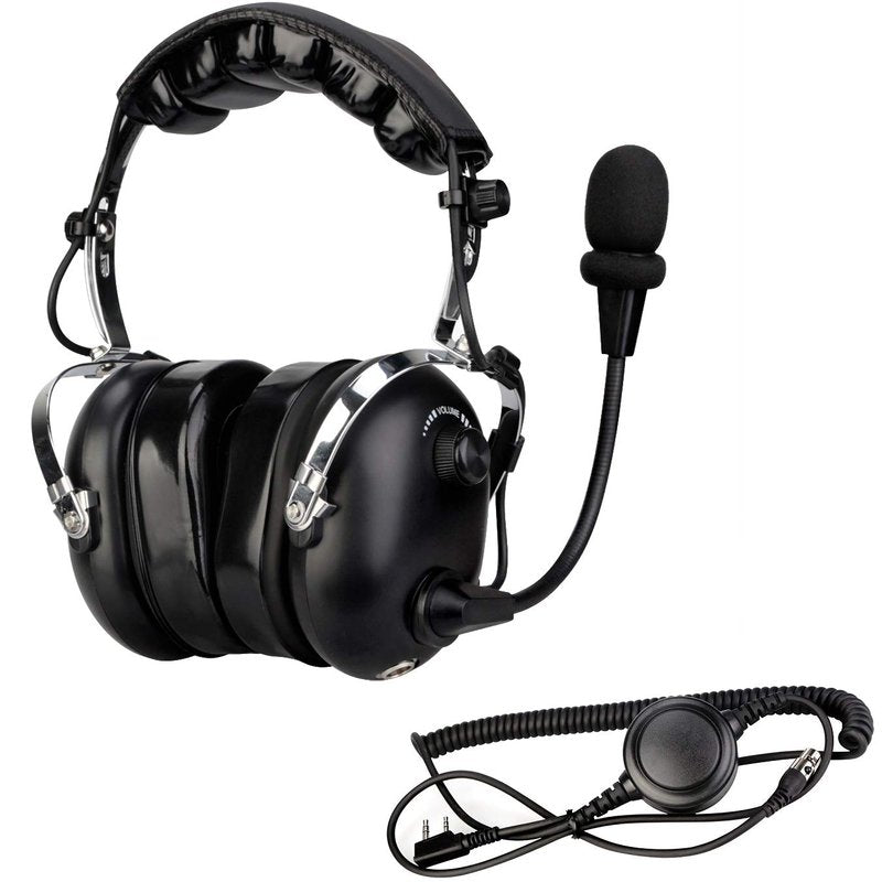 Retevis Noise Reduction Walkie Talkie Headset,Elastic Metal Bracket Racing Headset,for RT21 RT68 RA89, Compatible with Baofeng UV-5R 5RM Pxton PX-777S Radio,Two Way Radio Headset with Mic(1 Pack)