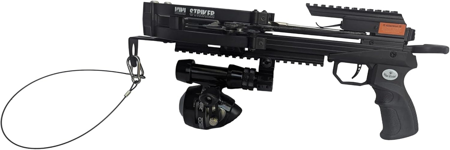 Mini Striker Fishing Crossbow - Self-Cocking Design with 4 Steel Bolts | Compact Size & Easy to Use
