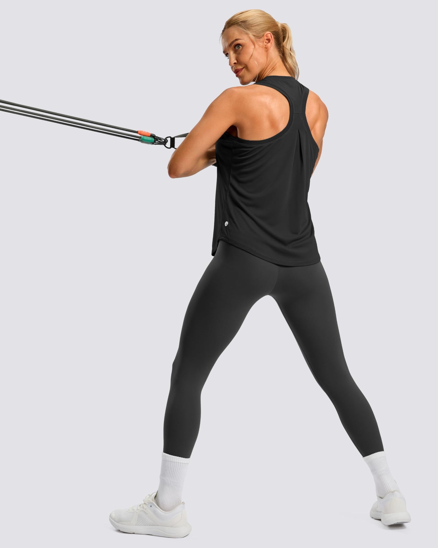 G Gradual Women's Workout Tank Tops Racerback Athletic Yoga Tops Loose Fit Sleeveless Running Gym Sports Shirts for Women(Black,XL)