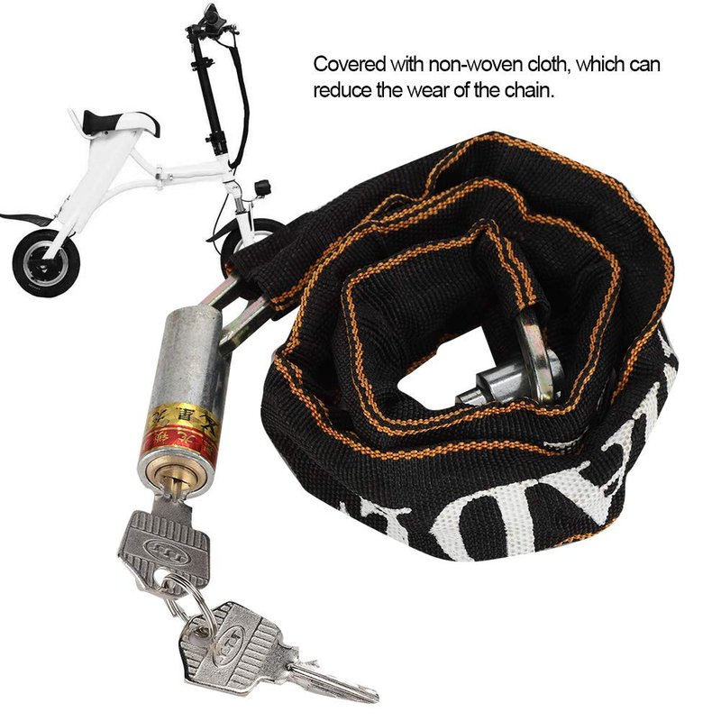 Chain Lock, Anti Theft Motorcycle Mobility Scooter Chain Lock with 2 Keys, Bike Lock for Wheelchair Gate Door Fence, 80cm Length