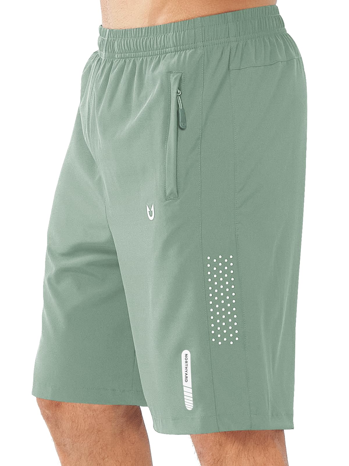 NORTHYARD Men's Athletic Running Shorts Gym Workout 7"/9"/5" Quick Dry Lightweight Sports Basketball Tennis 3 Zipper Pockets LODENFROST-9inch XL