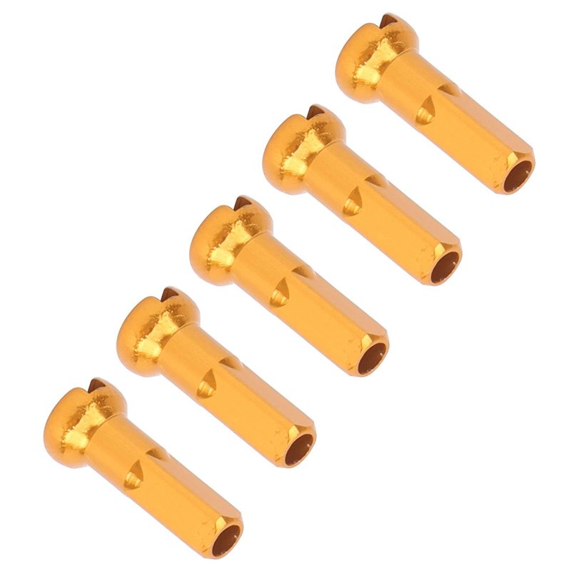 Keenso Spoke Nipples, 100 Pcs Aluminum Alloy Spoke Spoke Nipples Spoke Cover Cycling Accessory(Gold)