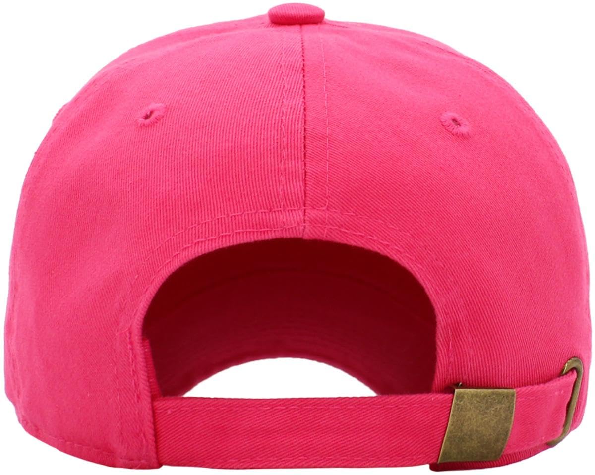 KB-LOW HPK Classic Cotton Dad Hat Adjustable Plain Cap. Polo Style Low Profile (Unstructured) (Classic) Hot Pink Adjustable