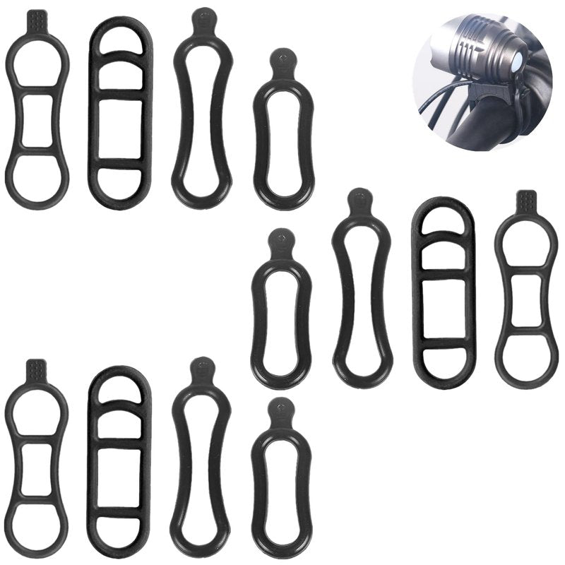 YTRUOYI 12 Pcs Bicycle Light Straps, Bike Rubber Strap Replacement Bike Flashlight Mount Band Cycling Rubber Bands for Flashlights Cell Phones Speaker Lights Holder Bicycle Handlebar Bicycle Light