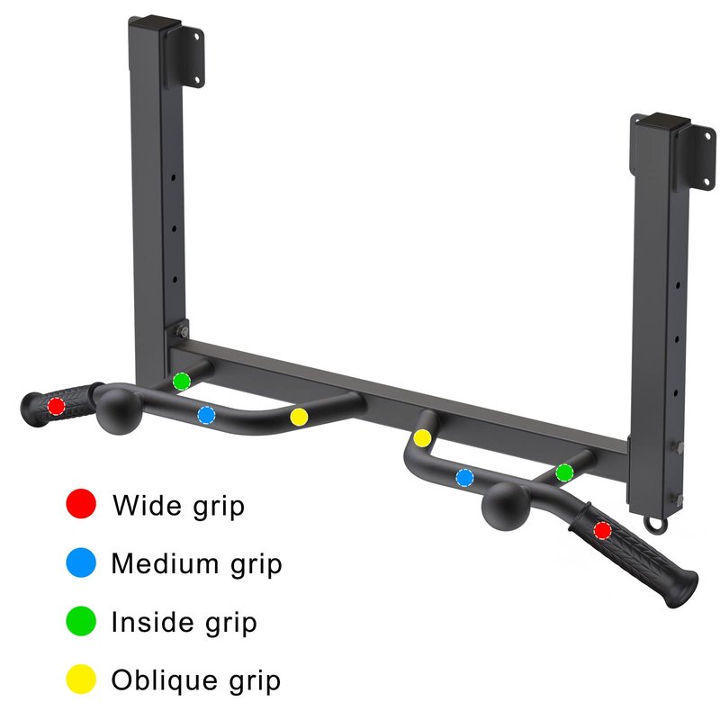 Kipika 32" Ceiling Mounted Pull Up Bar - Heavy Duty, Highly Adjustable, Multifunctional Chin Up Bar - Home Gym System with Punching Bag Hanger and Resistance Bands Training (Joist Pull Up Bar with Ball)