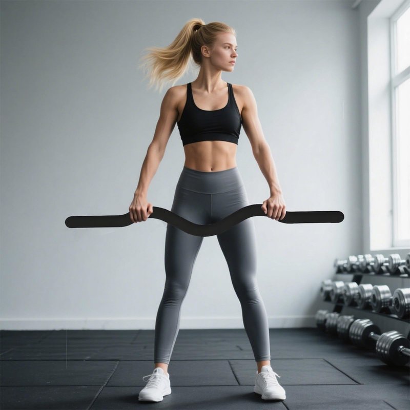 Weighted Workout Bar, 15LB Strength Training Bars,Soft Silicone Surface with Solid Steel Exercise Bar Barbell for Yoga,Pilates,Body Toning,and Strength Training (Black, small)