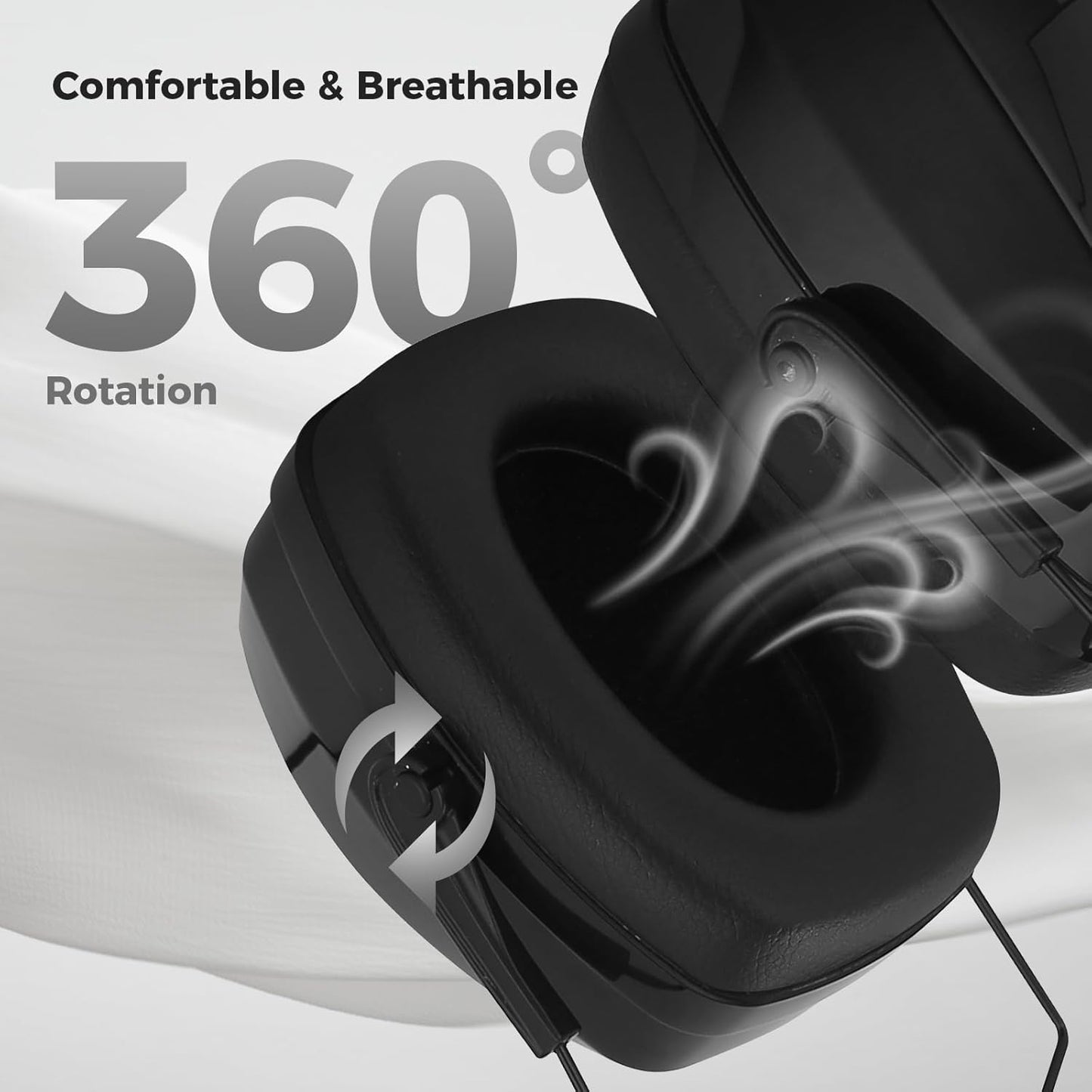 ProCase Noise Cancelling Ear Muffs - SNR 33dB Hearing Protection Headphones for Work & Shooting | Black