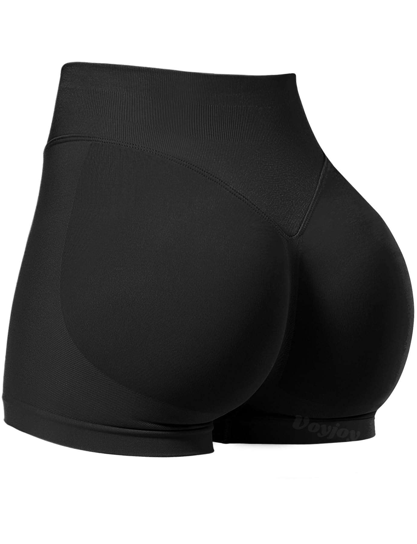 VOYJOY Women Workout Impact Shorts 2.5"/ 3.6"/ 4.5"/ 6" Scrunch Butt Lifting Gym Seamless Booty Biker Shorts Black