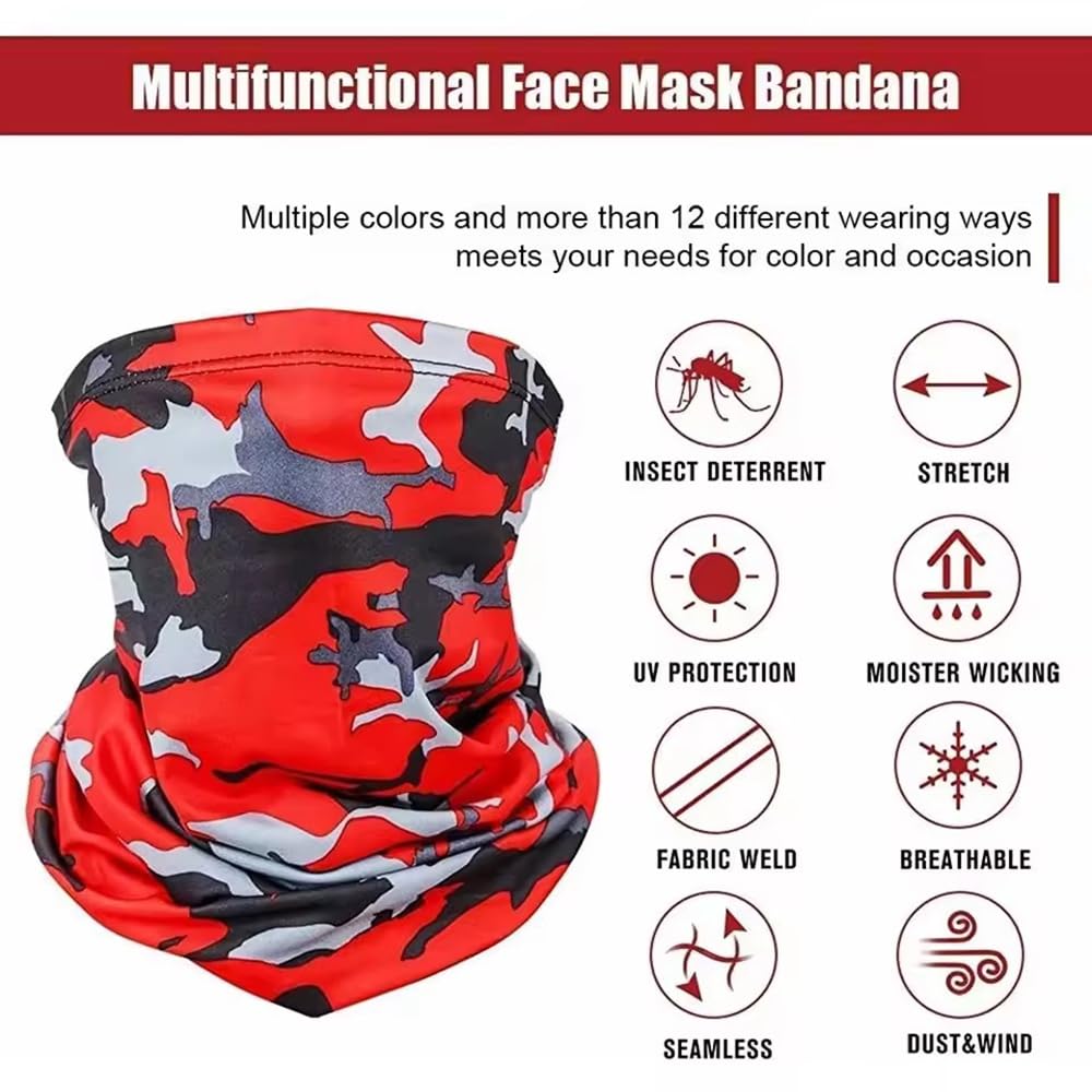 Cmonie 12Pack Neck Gaiter Scarf Bandanas Balaclava