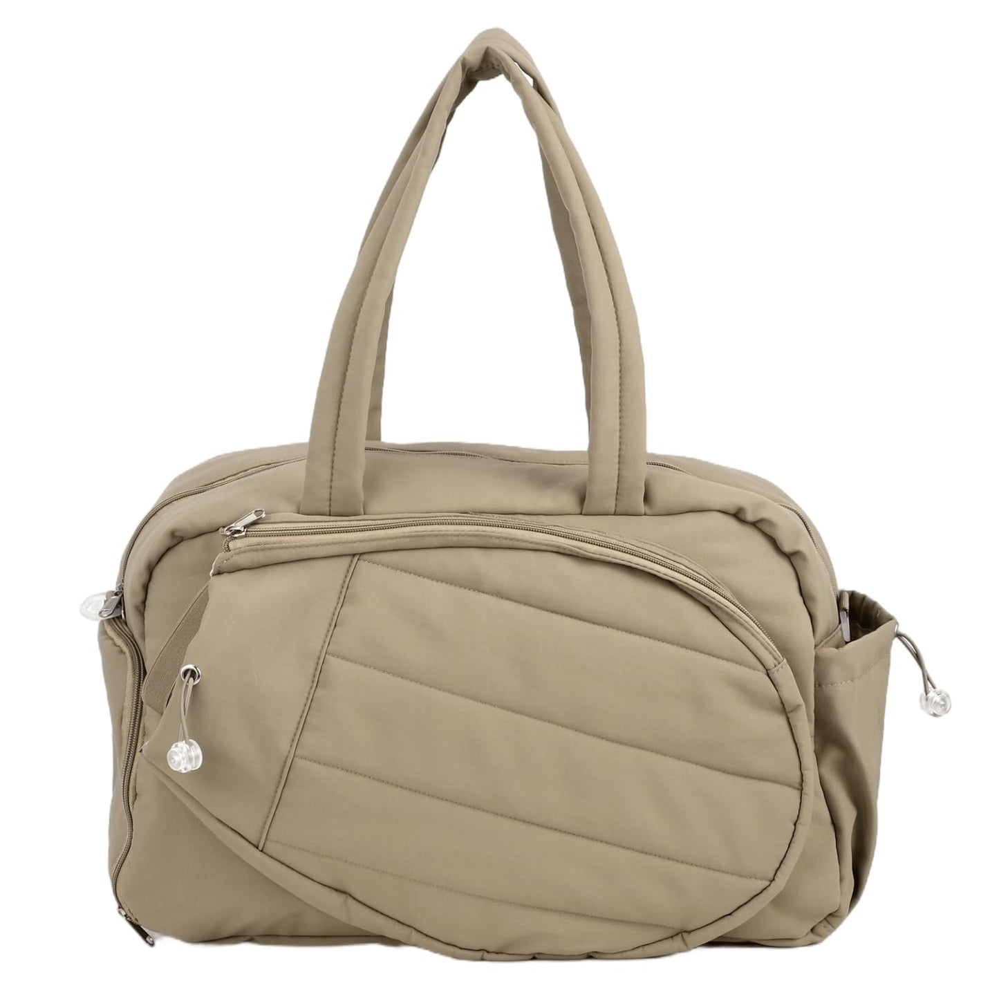 OMISTAR Tennis Bags for Women - Tennis Racket Tote Bag with Shoe Compartment, Racquet Compartment, Water Bottle Pocket, 18.9 x 7.5 x 12.2 in Tennis Bag Weekend Bag for Women, Camel