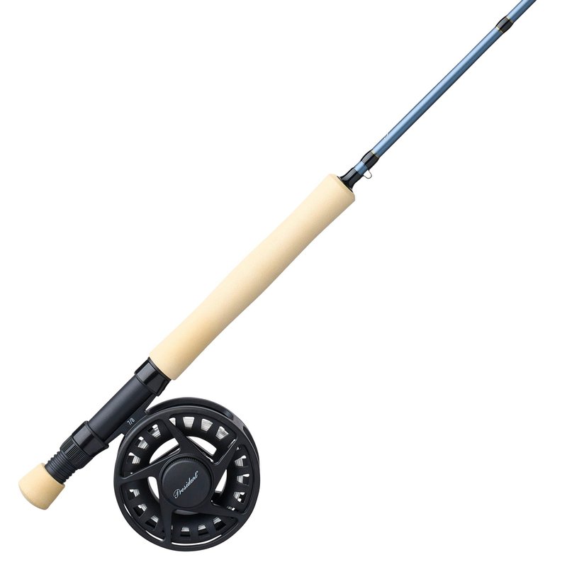 Pflueger President Fly Reel and 8' 4-Piece Fishing Rod Combo, Carbon Composite Rod Blank Construction, EVA Foam Handles