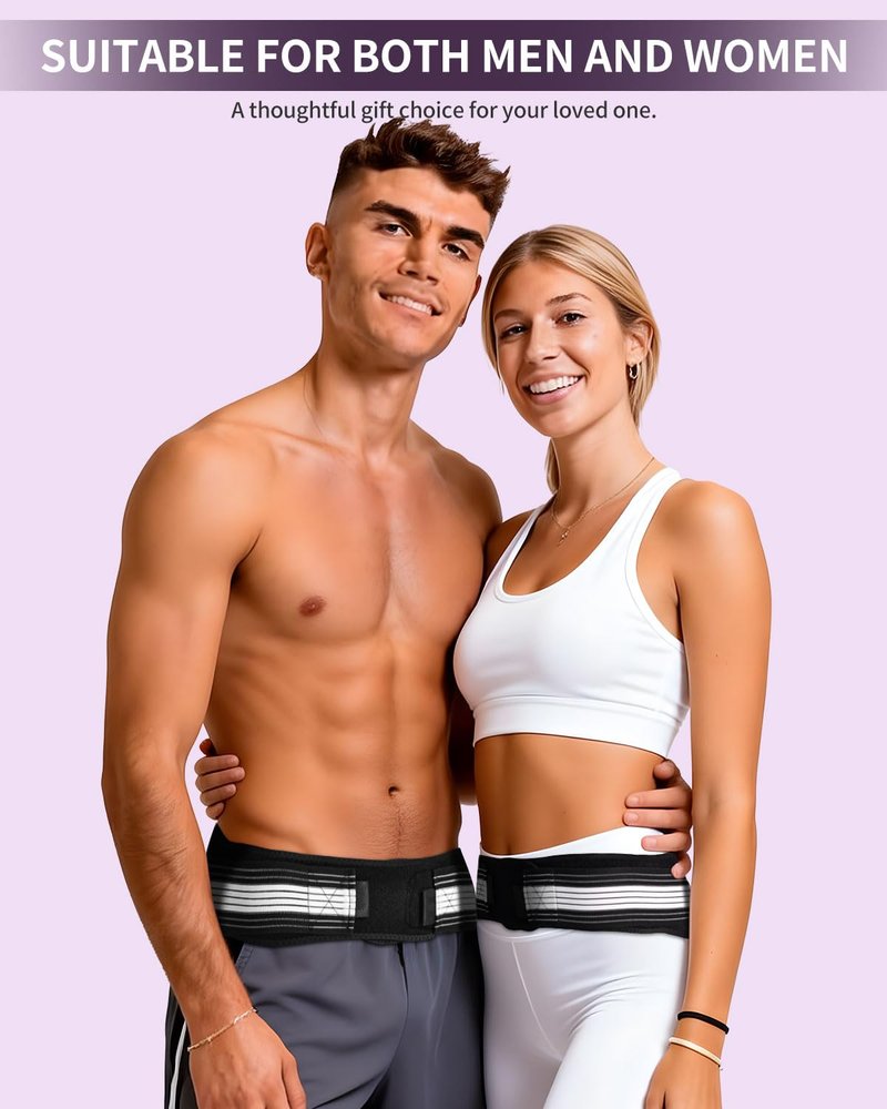 FALCOFIT SI Belt for Men and Women – Sacroiliac Pelvic Support for Lower Back, Hip, and Sciatica Pain Relief – Adjustable Lumbar Brace for Pelvic Stability, Widened Design (Medium)