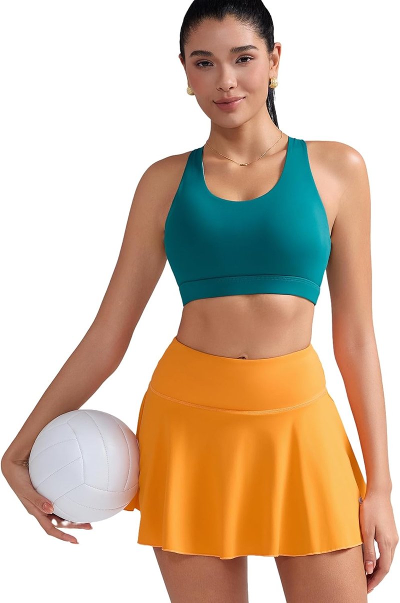 Sports Bras for Women - Padded Strappy Criss-Cross Back | Medium Support with Removable Cups