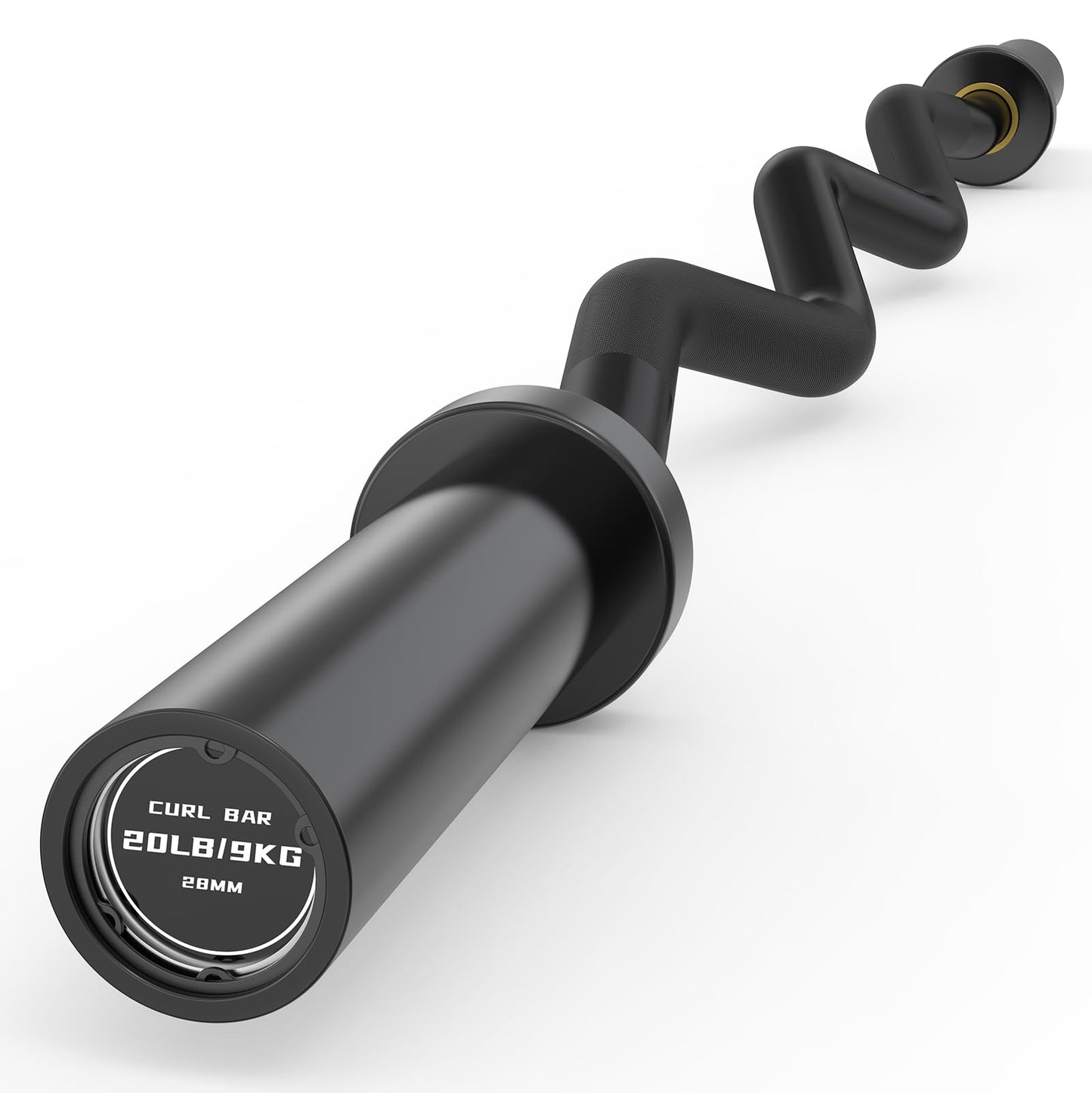 PAPABABE Olympic Barbell, 4ft/4.9ft/6ft/6.2ft Short Barbell for Strength Training and Technique Adjusting, 2 inch Olympic Bar with Volcano Knurling Spin Sleeves Comfortable Grip for Bench Press Curls Deadlifts Home Gym Beginner (4FT Curl Bar)