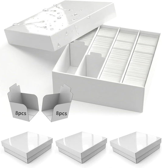 Standard Card Storage Box - Trading Card Dividers with Baffle | 4-Pack for Collectible Cards