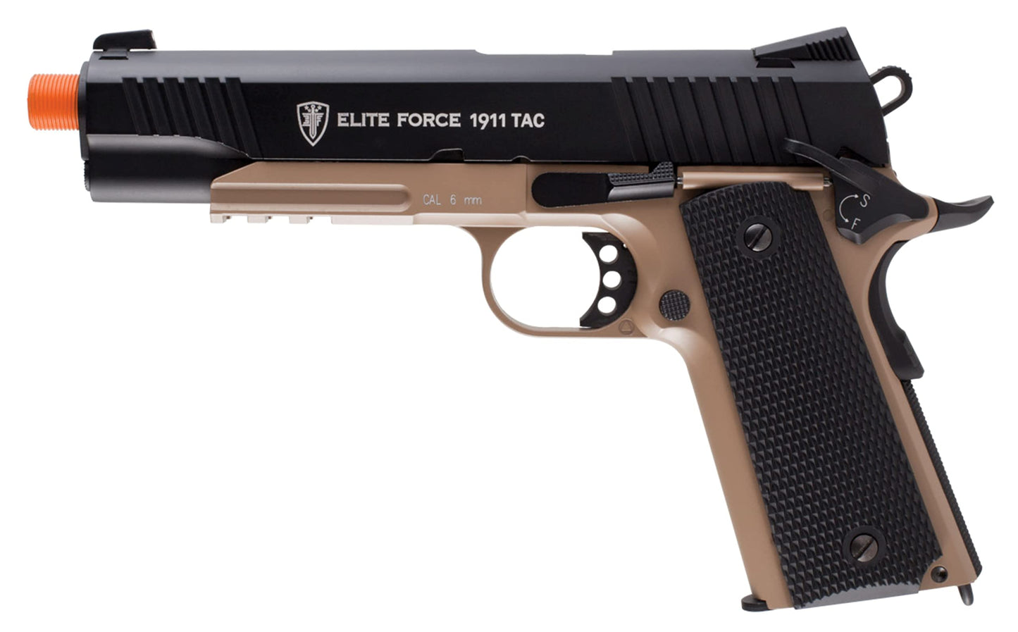 Elite Force 1911 Blowback 6mm BB Pistol Airsoft Gun, FDE/Black, 1911 TAC