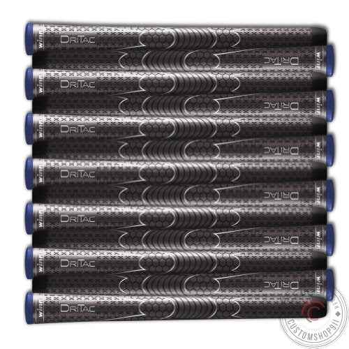 Set of 9 Winn Grips Dri-Tac Midsize (+1/16") Gray Golf Grip Bundle - Comfortable feel Tackiness Non-slip for All-Weather conditions - Shock Absorption for Arthritic and Hand Fatigue Sufferers - Winn Dry polymer material - Advanced vertical seam