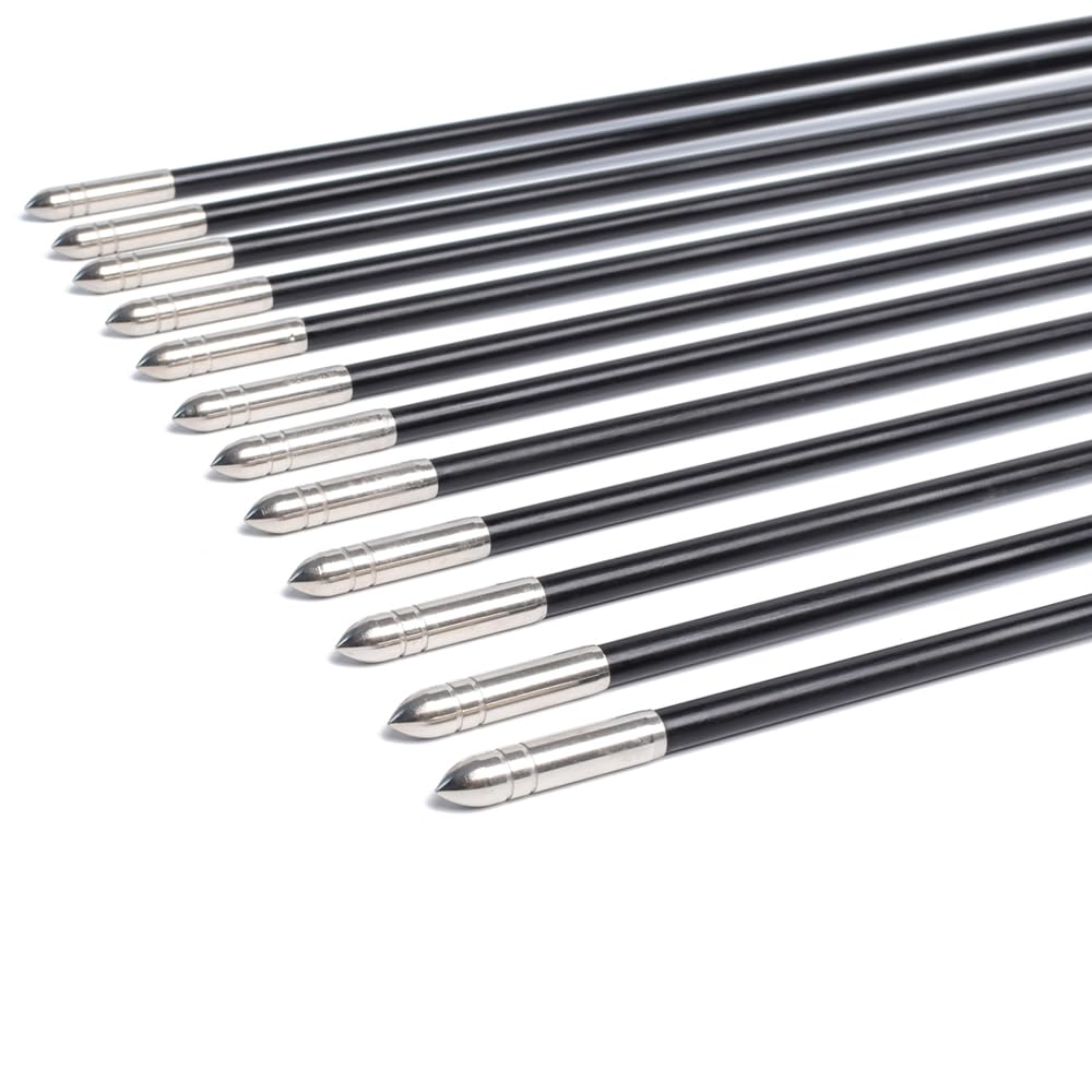 Fiberglass Arrows Archery 28 Inch Target Shooting Practice Safetyglass with Blue and White Vane for Recurve Bows Suitable for Youth Woman Beginner 6 PCS