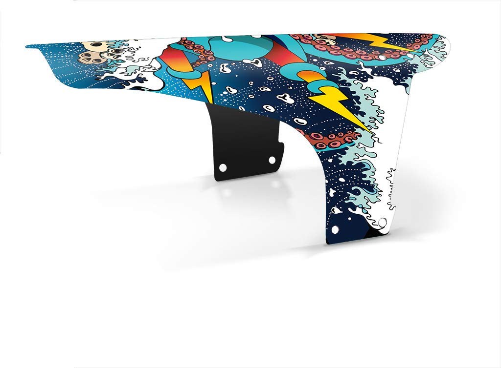 RideGuard PF1 Kraken Signature. Front MTB Mudguard Mountain Bike Fender. Fits 24”, 26”, 27.5”, 29”, Plus Size and Fat Bikes. UK Made 100% Recycled Plastic Waste 100% Recyclable.