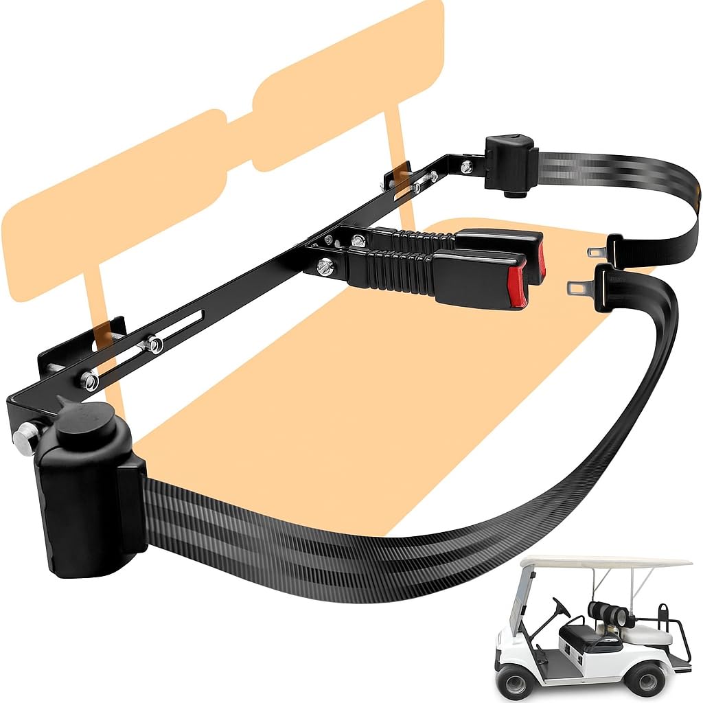YOUXIFUN Universal Golf Cart Retractable 2 Passenger 42" Seat Belts with Bracket Kit for Yamaha Club Car DS Precedent EZGO TXT RXV