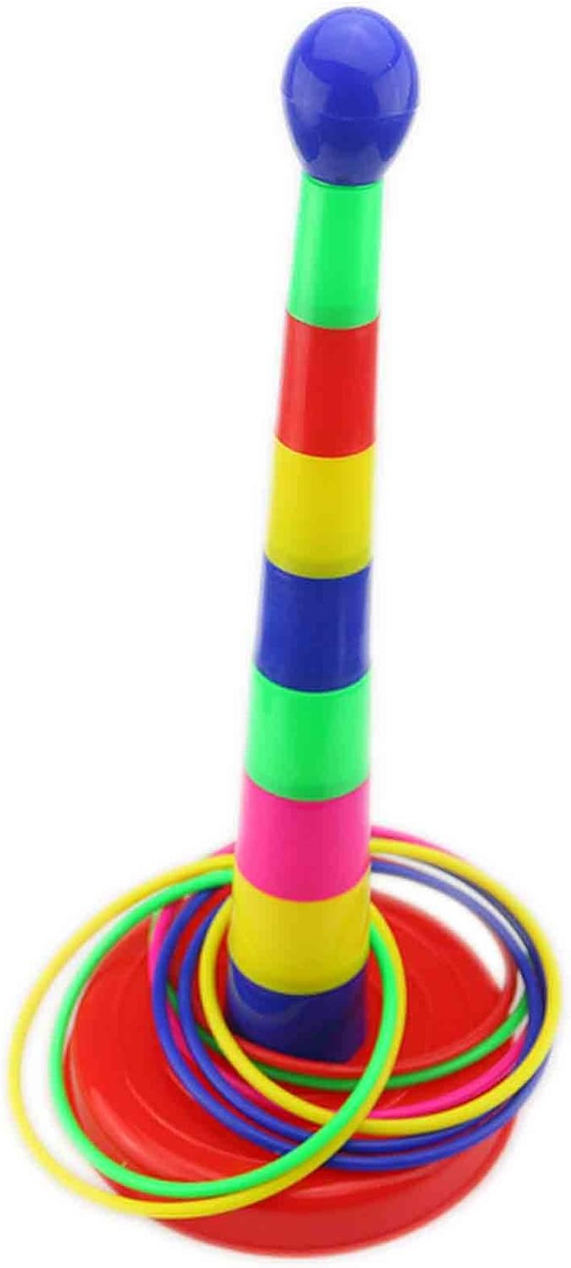 Colorful Plastic Sport Ring Toss Game Set for Kids - 18-Inch Fun Outdoor Activity