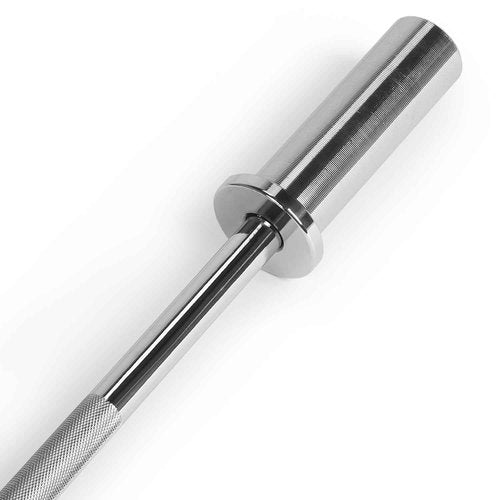 uyoyous 4FT Barbell Bar Solid Threaded Chrome Straight Bar with 2 inch Center Holes Barbell Weight Straight Weightlifting Strength Training Equipment 120cm for Home Workout Fitness, Silver