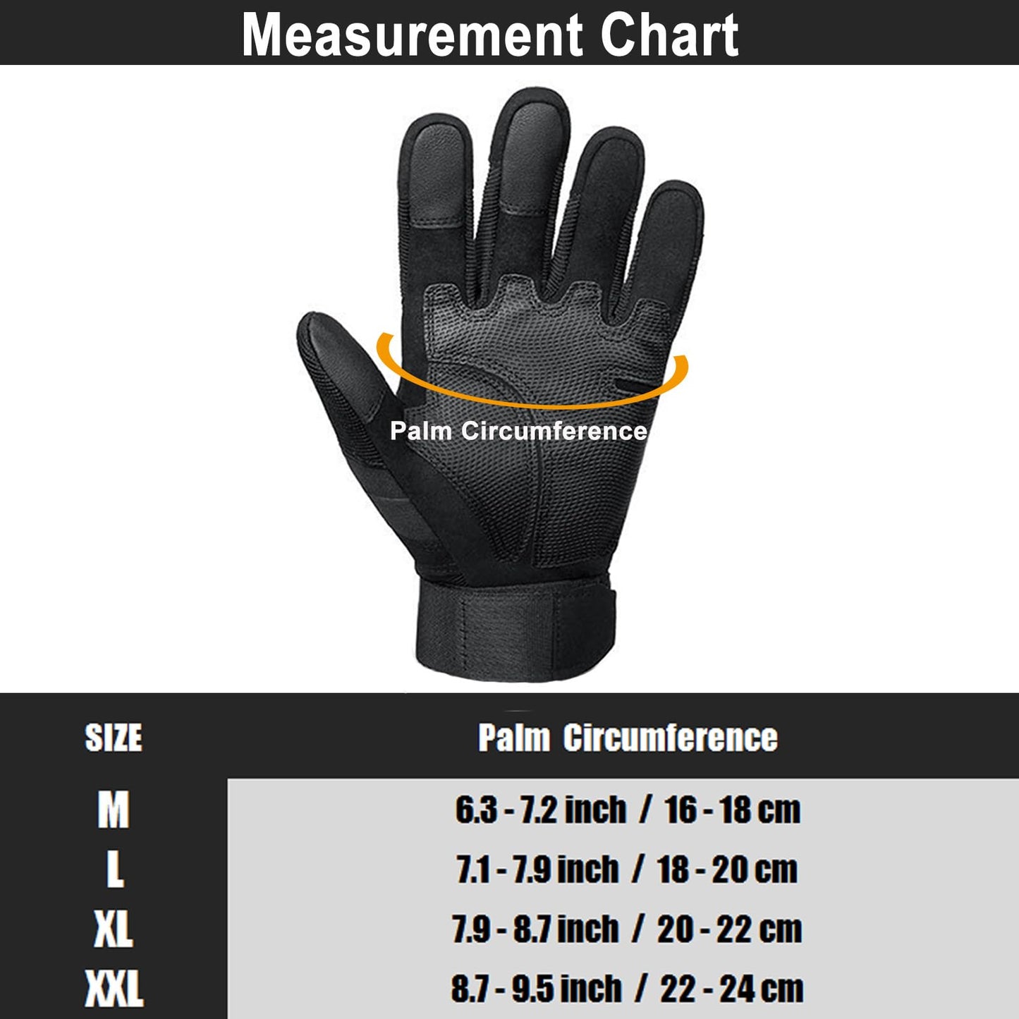 VPZenar Sport Gloves for Men, Black Full Finger Gloves Gloves
