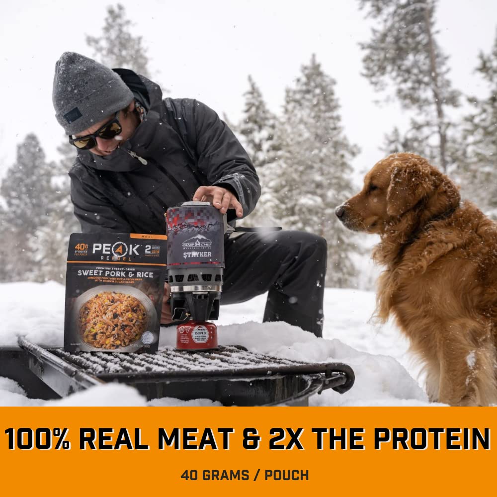 Peak Refuel Sweet Pork & Rice | Premium Freeze Dried Camping Food | Backpacking & Hiking MRE Meals | Just Add Water | 100% Real Meat | 40g of Protein | 2 Serving Pouch