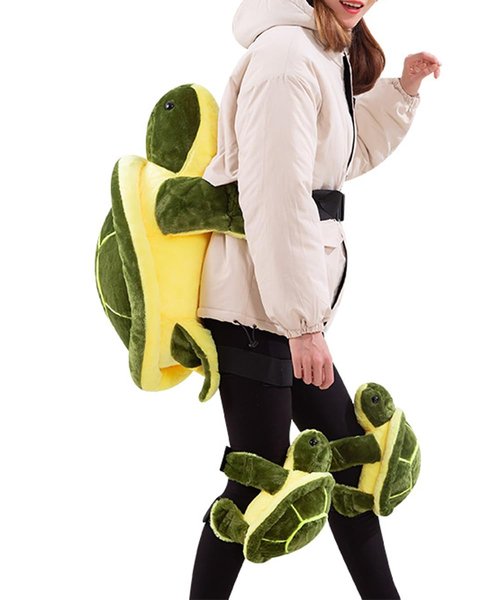 BeanPlush 3pcs Turtle Ski Protective Gear Oversize Hip Protectors for Skating Tortoise Cushion Padded Knee Pad
