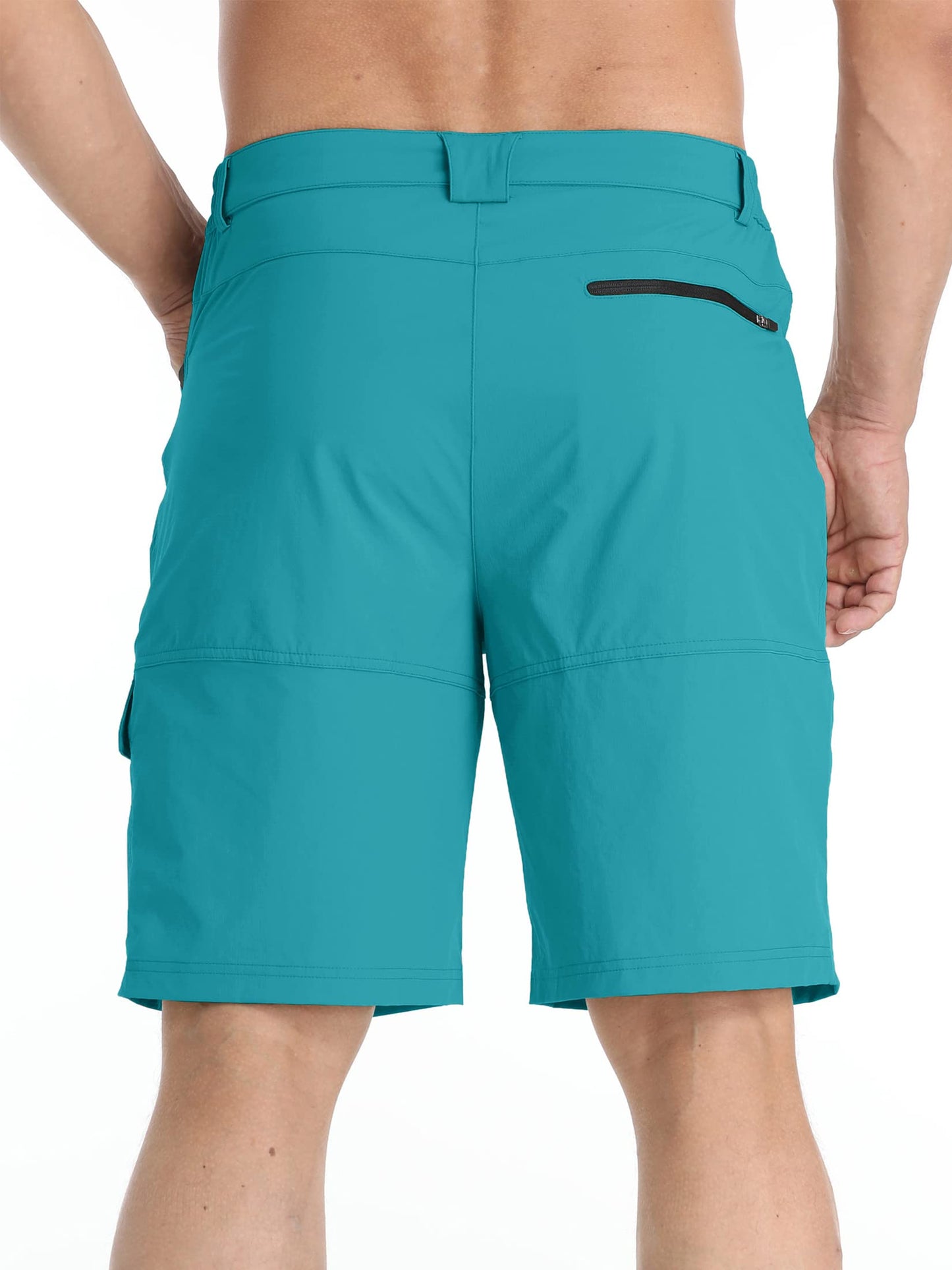 TACVASEN Men's Summer Hiking Cargo Shorts Lightweight Quick Dry Casual Golf Dress Tactical Shorts with Pockets Fishing Work Lake Blue 40