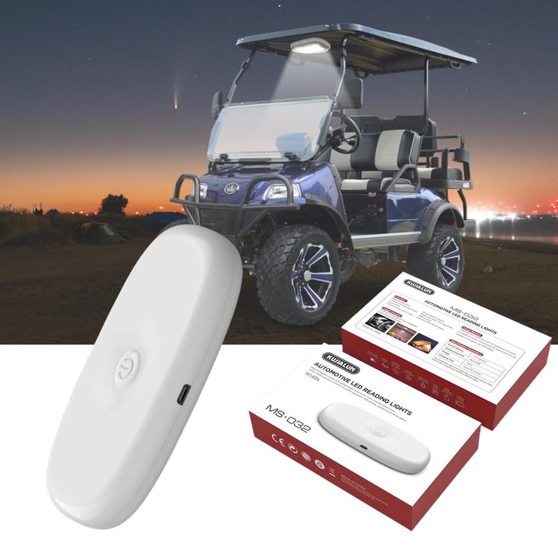 Teckida 2-Pk Golf Cart Dome Lights fits Club Car, Onward, EZGO, Yamaha carts, Can Am Defender, Magnetic USB Rechargeable Wireless Lights Widely Used as Golf Carts Accessories UTV Accessories