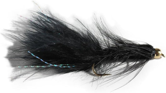 Trout Fishing Flies - Woolly Bugger Black Assortment | 1 Dozen Premium Quality Flies