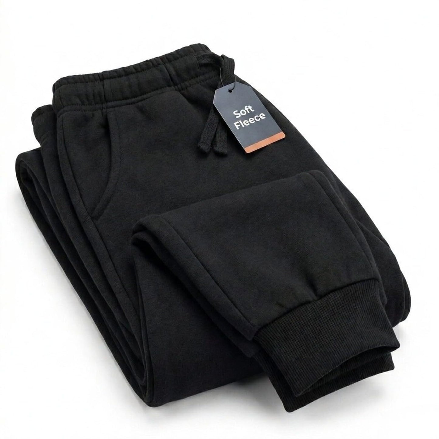 EVERYDAY KIDS Boys Black Cotton Fleece Sweatpants Joggers with Pockets; Boys Athletic Sweat Pants - Soft and Breathable Cotton/Poly Blend (6/7, Black)