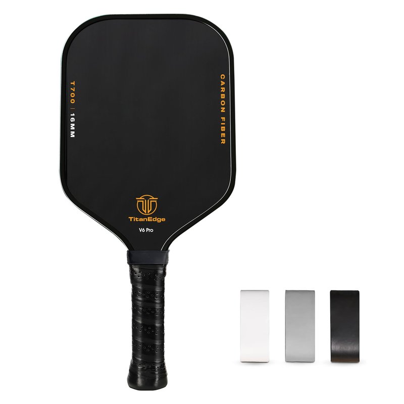 TitanEdge V6 Pro Pickleball Paddle – T700 Carbon Fiber Surface, Unibody Design,16mm Polypropylene Core, Lightweight Paddle for Power & Control, Durable Pickleball Racket for All Levels(Black)