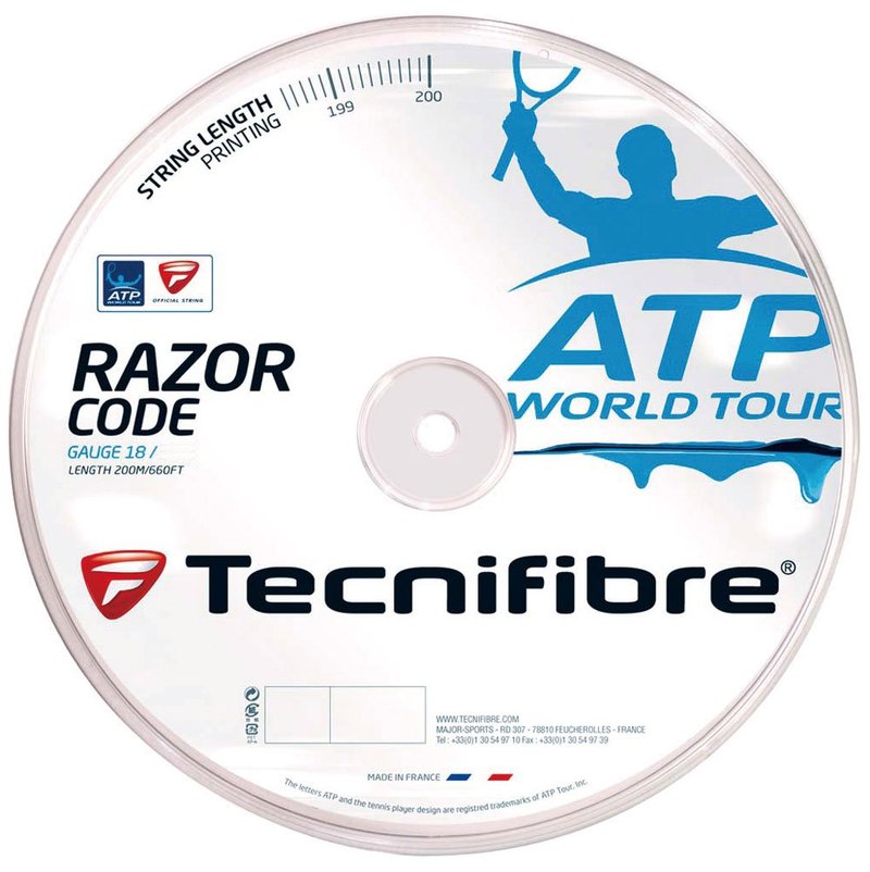 Tecnifibre ATP Razor Code 1.30MM/16G Tennis String Reel Carbon (200m, 660 ft)