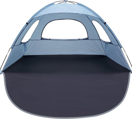 Beach Tent - Anti-UV Portable Sun Shade Shelter for 3-8 People | Extendable Floor, 3 Mesh Windows, Carrying Bag Included