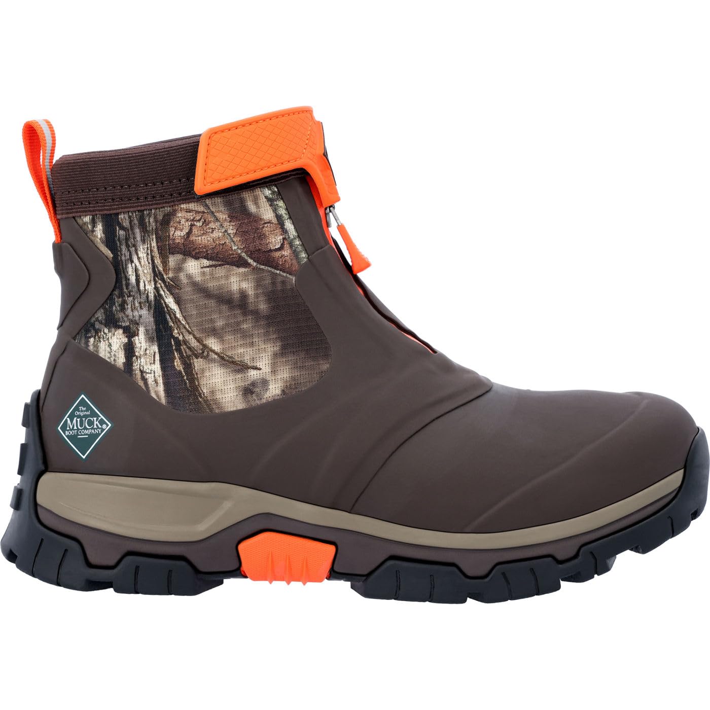 MUCK Men's Mossy Oak® Breakup Country™ Apex Mid Zip Ankle Boot, Brown, Size 10(M)