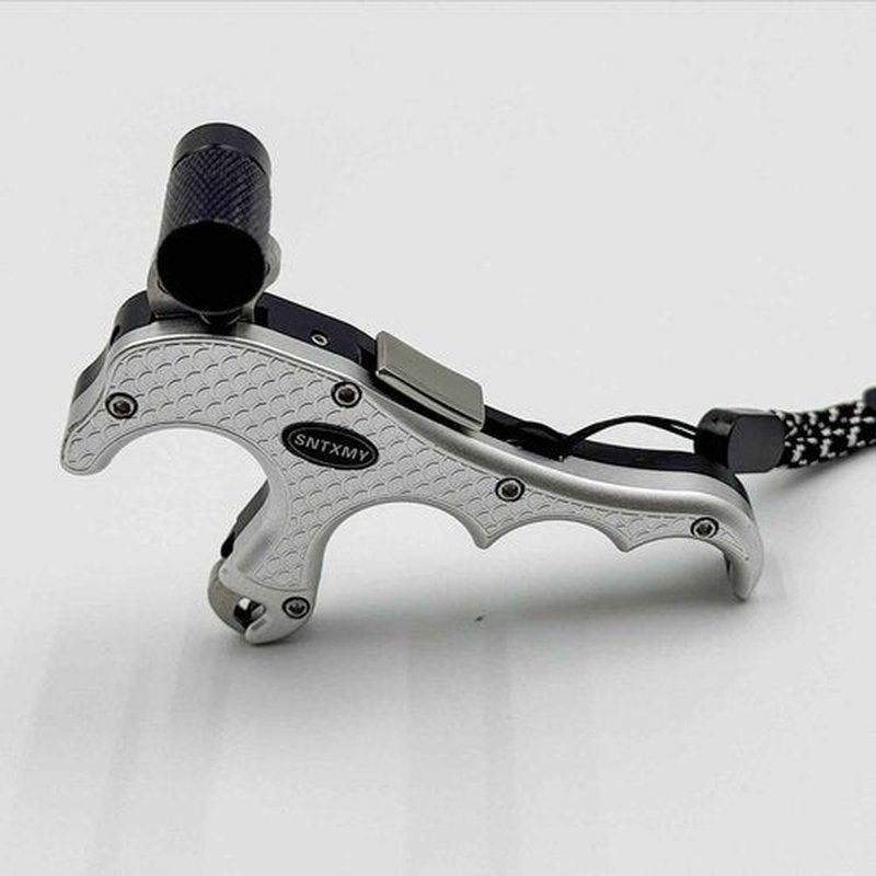 sntxmy Bow Release for Compound Bow, Archery Release Trigger, Compound Bow Release, Thumb Release. (4 Finger Bow Release, Silvery)