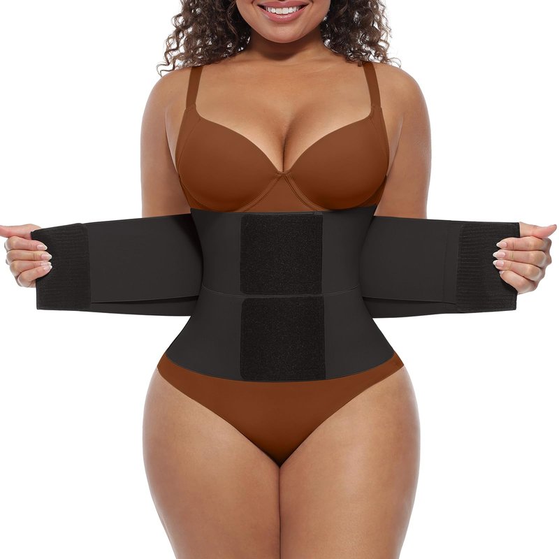FeelinGirl Waist Cincher Tainer Workout Corset Shaper Tummy Slimmer Plus Size Belly Band for Women Black XL