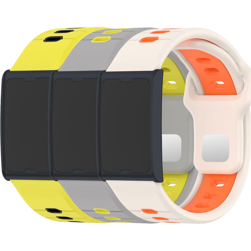 QHBAMD 3 Pack Compatible for Amazfit Helio Strap Silicone Band- Soft Breathable Waterproof Sport, Adjustable for Women Men