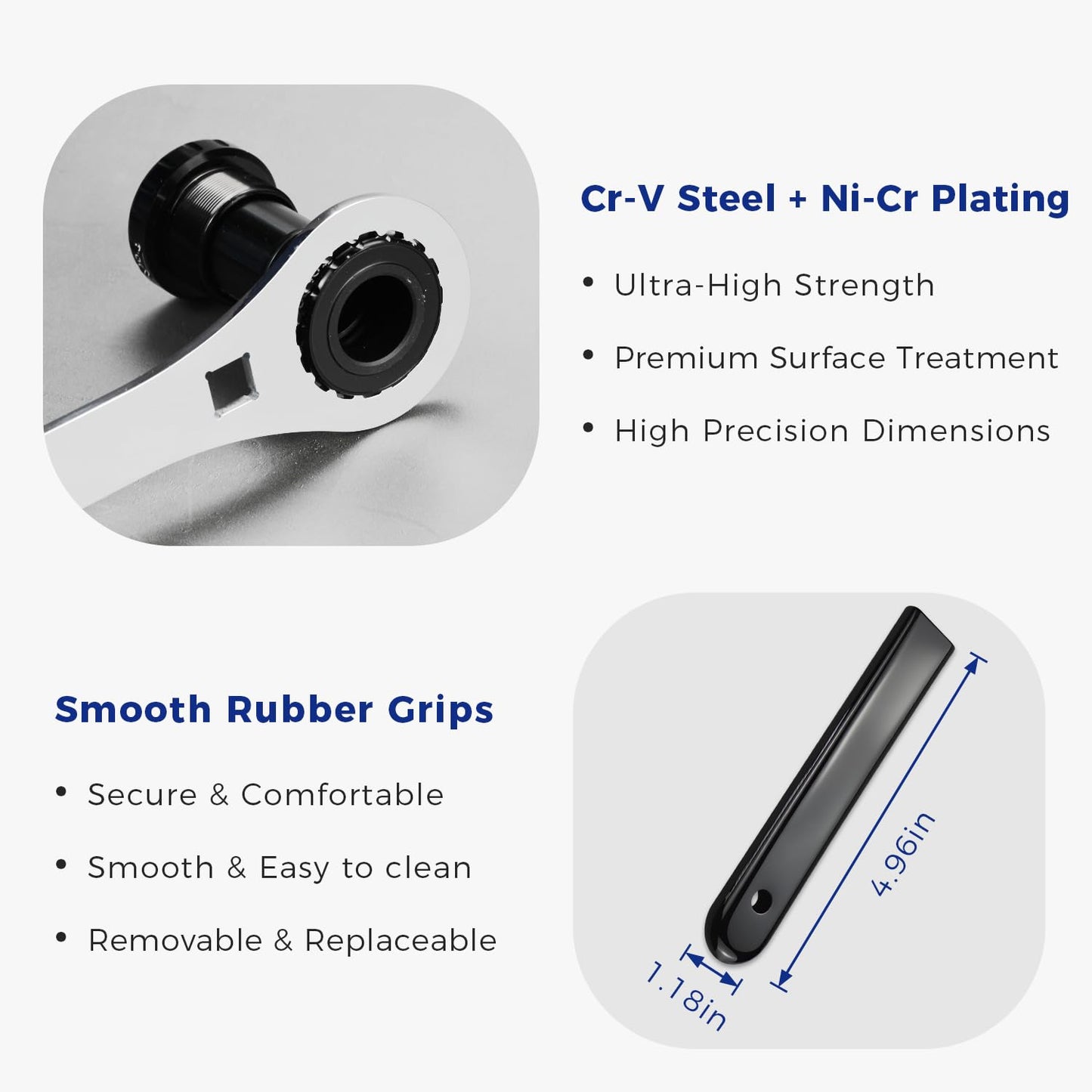 HUBAKO Bike Bottom Bracket Tool for 46 OD 24 Notch, Cr-V Steel + Ni-Cr Plating 1/2” Driver Bicycle Bottom Bracket Bearing Install Removal Tool Compatible with DUB BB46-24/Threaded BSA BB/ROTOR BAS30