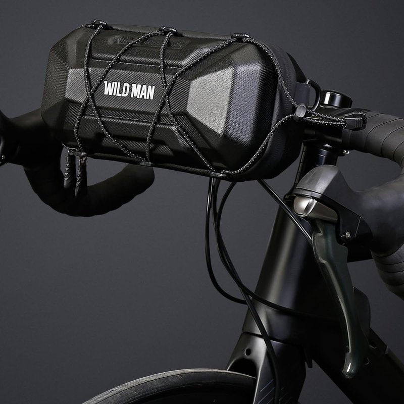 WILD MAN Quick Release 2L Hard Shell Waterproof Scooter Storage Bag for Kick Scooters Folding Bike Self Balancing Scooters Bike Kick Board Handlebar Bag MTB(XT17,Black)