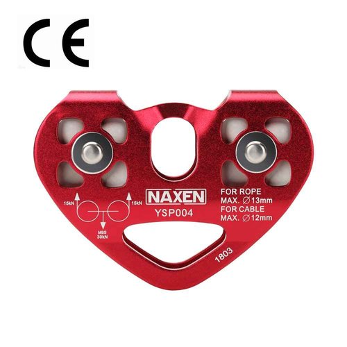 NAXEN Zip Line Pulley Tandem Speed Dual Trolley with Oval Carabiner