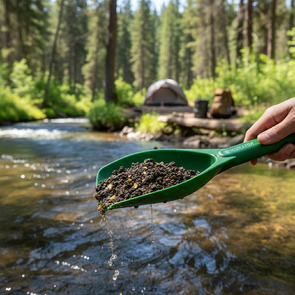 Sluice Fox Gold Prospecting Pay Dirt Sand Scoop | Hand Trowel Plastic Gold Shovel | Designed for Panning, & Dredging | Prospecting Tools for Your Gold Pan Kits Green