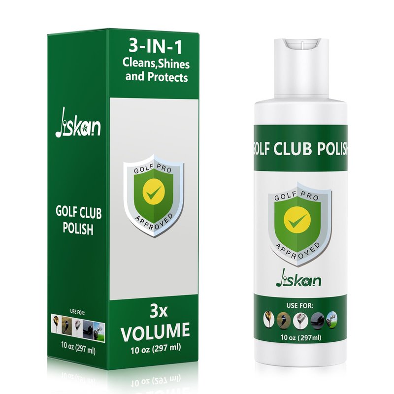 Pro Golf Club Polish, Golf Club Cleaner, Golf Club Scratch Remover Golf Club Rust Remover/Golf Club Cleaning Kit - 10 oz of Metal Polish Compound, Essentials Golf Accessories Golf Gifts for Men