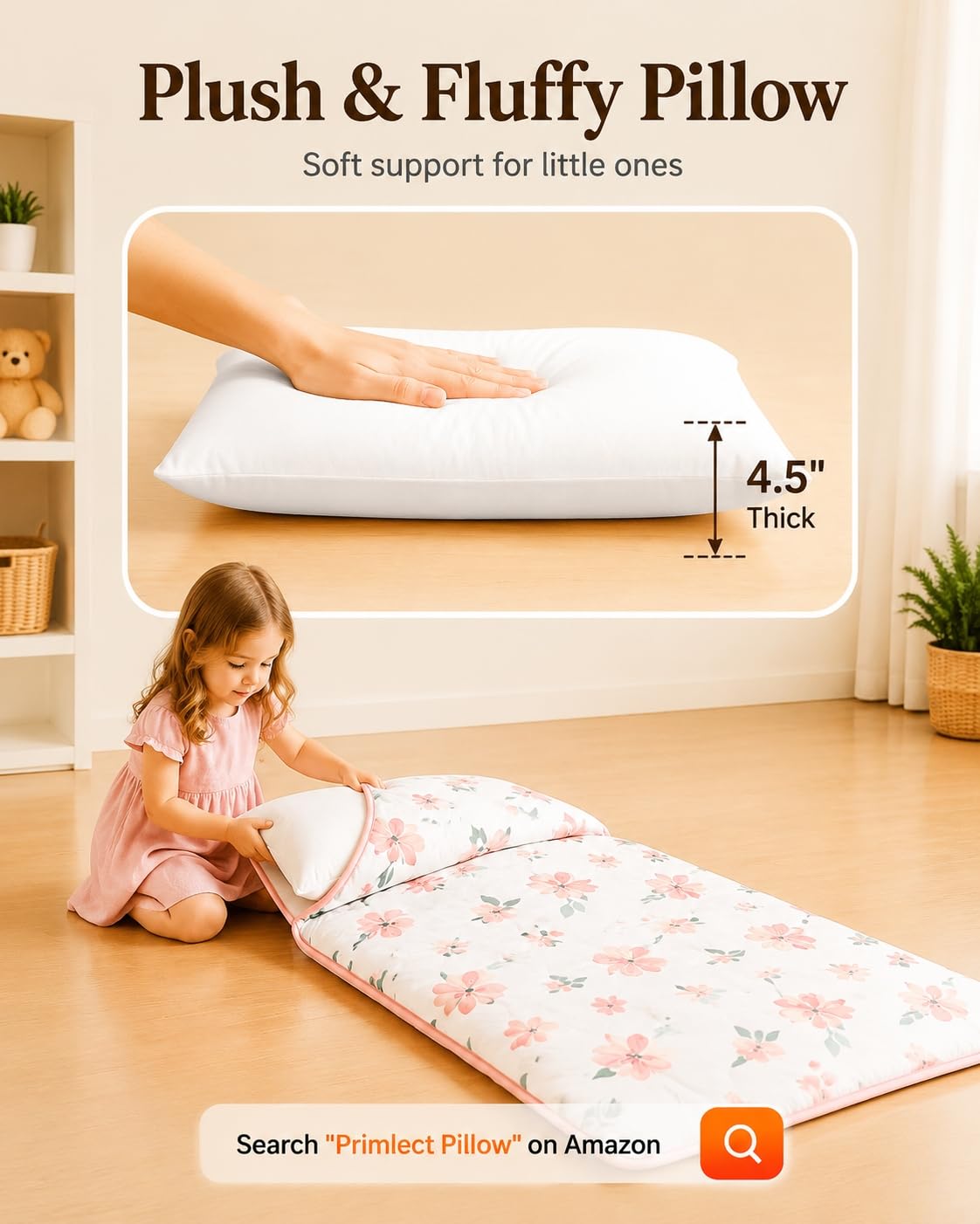 Primlect Toddler Nap Mat with Pillow, Thickened Extra Large Sleeping Bag