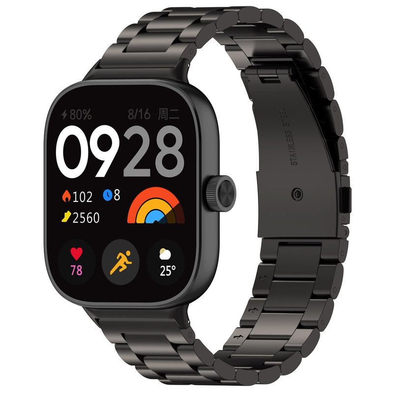 E ECSEM Bands Compatible for Xiaomi Smart Band 9 Pro Stainless Steel Metal Adjustable Sport Business Wristband Bracelet Strap for Xiaomi Band 9 Pro/ 8 Pro Fitness Tracker for Men & Women (Black)