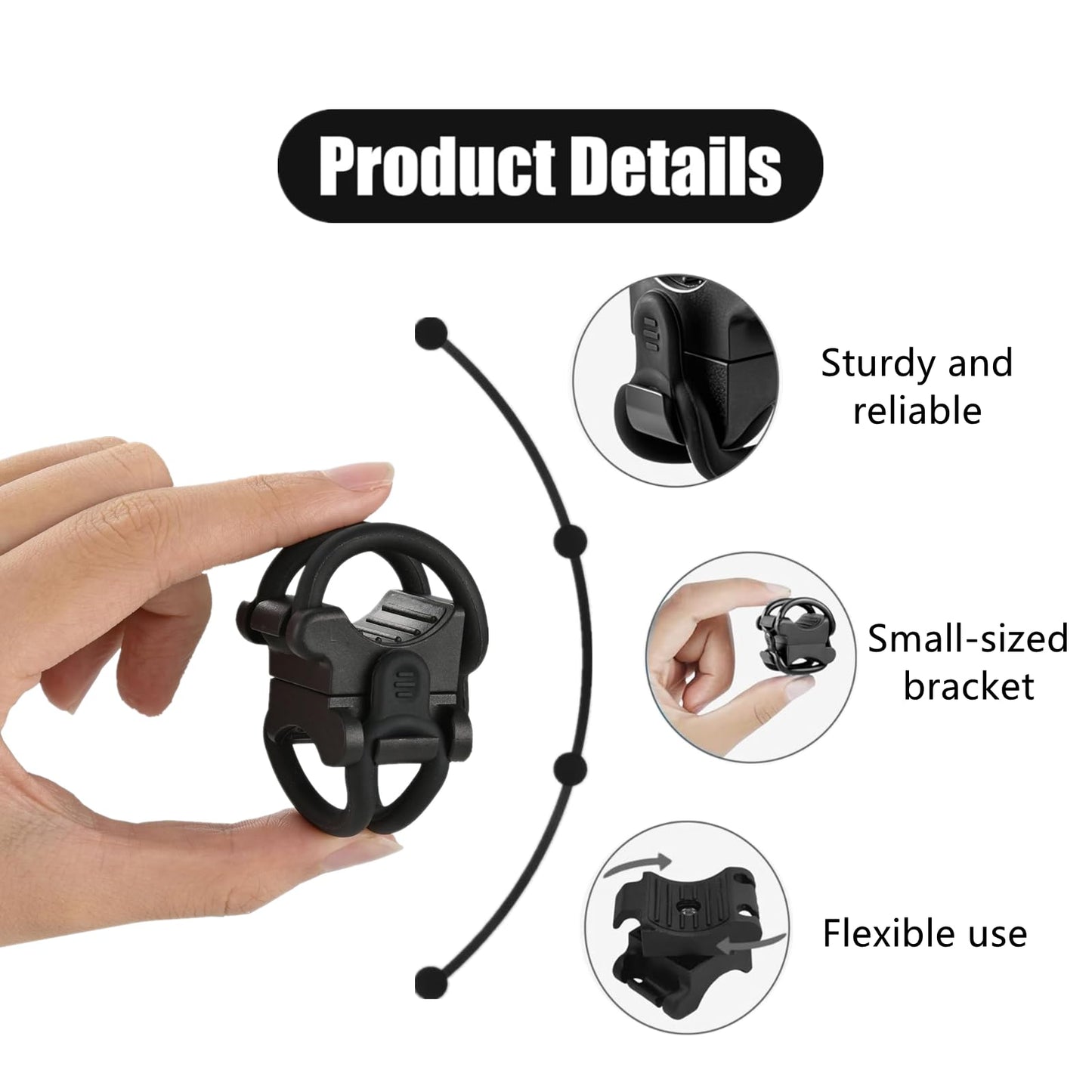 NXPpiULeh 2 Set Universal Bike Light Mount Adjustable Bike Flashlight Mount Bicycle Light Bracket for Bicycle Accessories
