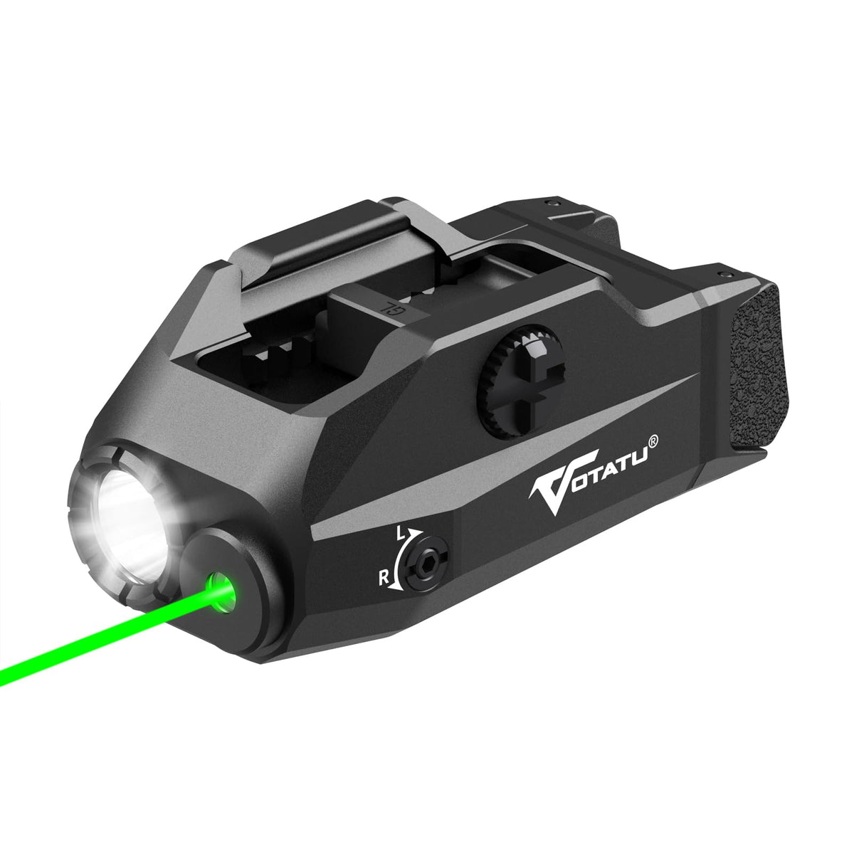 VOTATU G2L-G Pistol Light Laser Combo, 1000 Lumens Strobe Function Flashlihgt and Green Laser Sight, Adjustable Rail Keys Compatible with GL and Picatinny Rail, Low Profile Rechargeable Weapon Light
